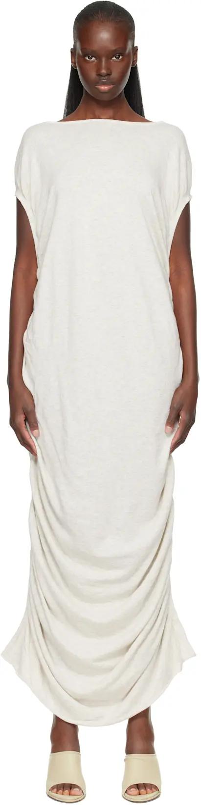 Off-White Drape Maxi Dress by LAUREN MANOOGIAN