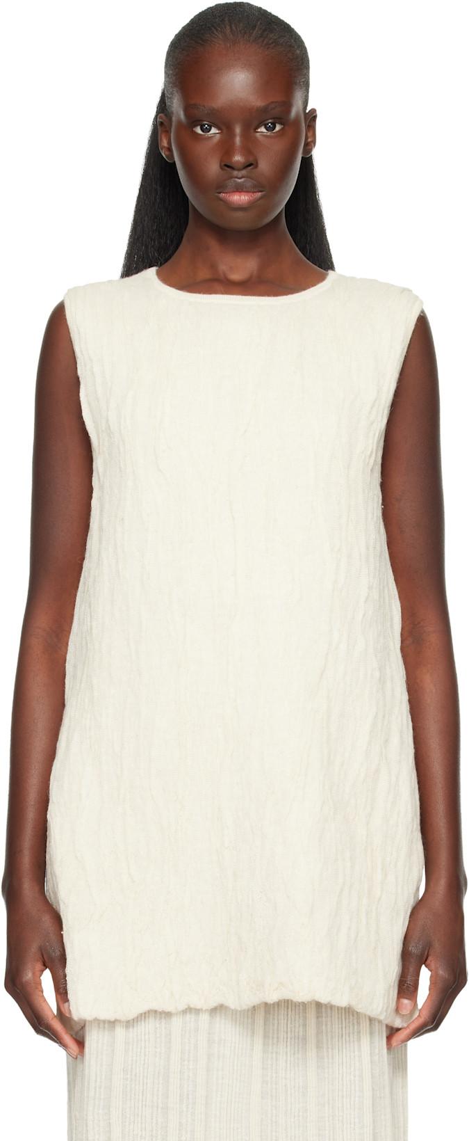 Off-White Gauze Apron Shell Tank Top by LAUREN MANOOGIAN