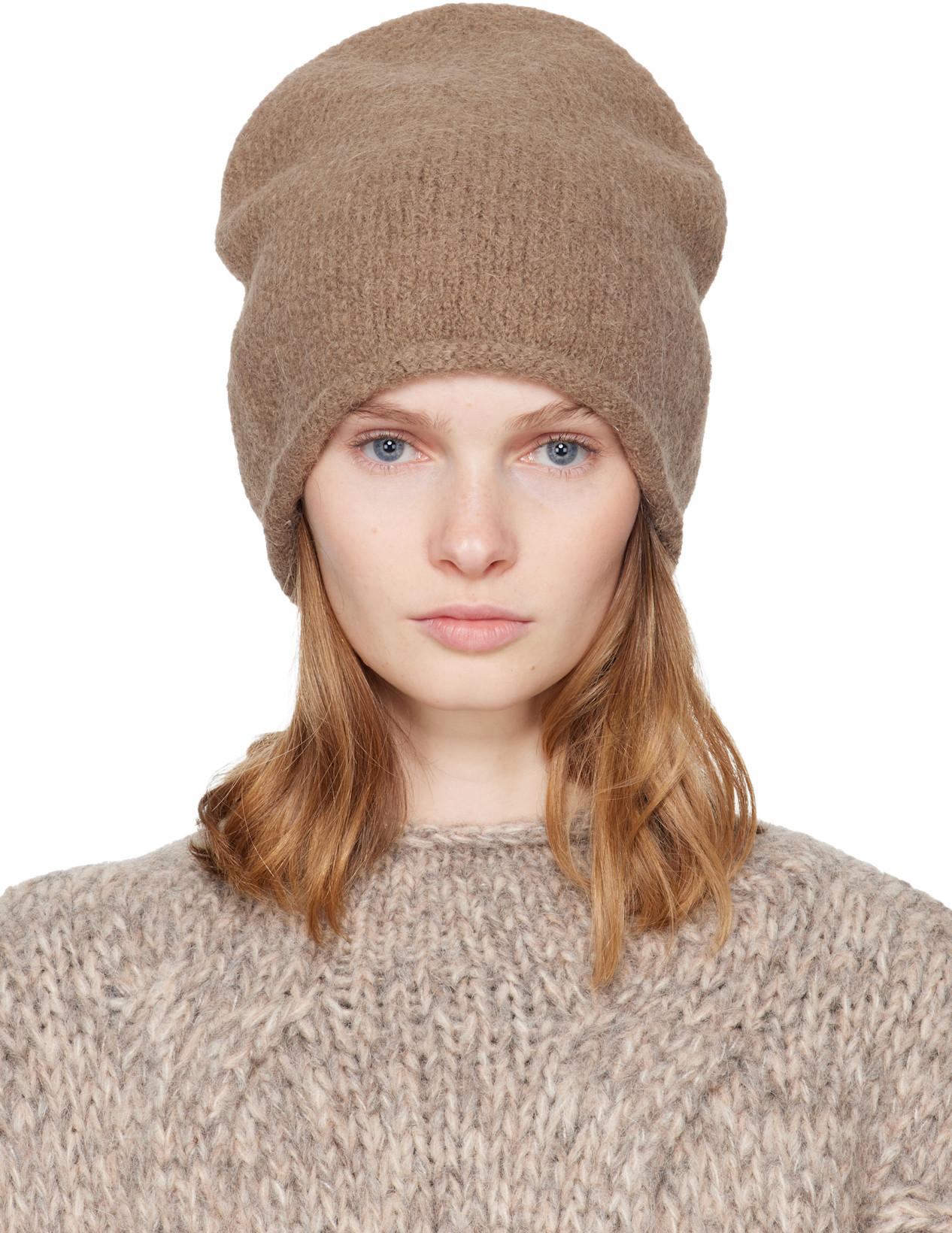 Taupe Crown Beanie by LAUREN MANOOGIAN