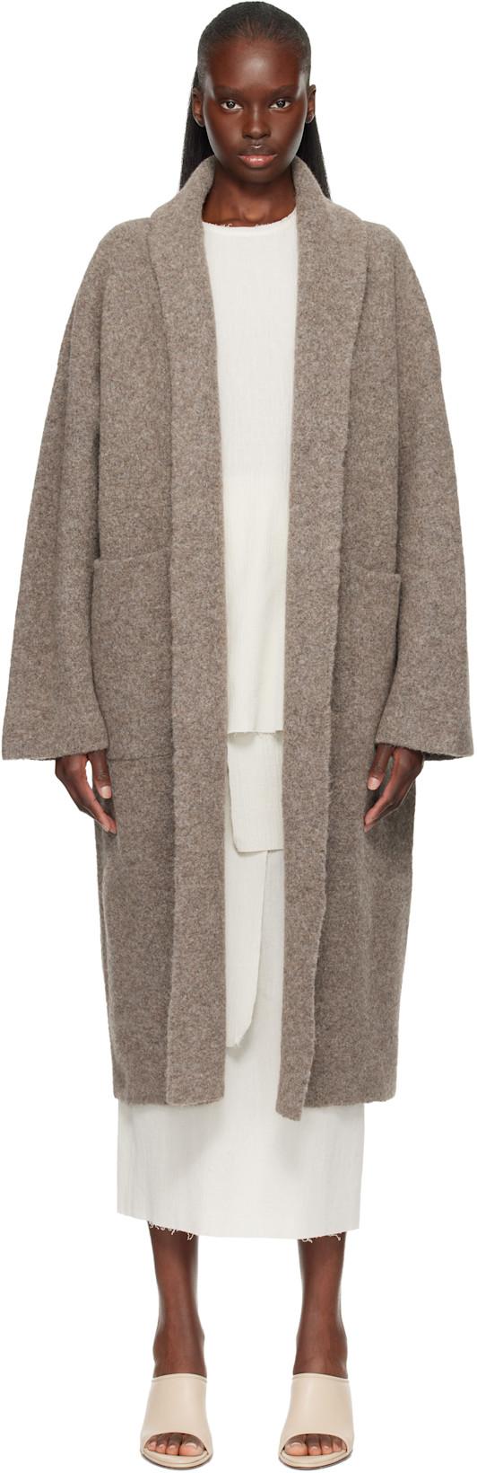 Taupe Double Face Long Coat by LAUREN MANOOGIAN