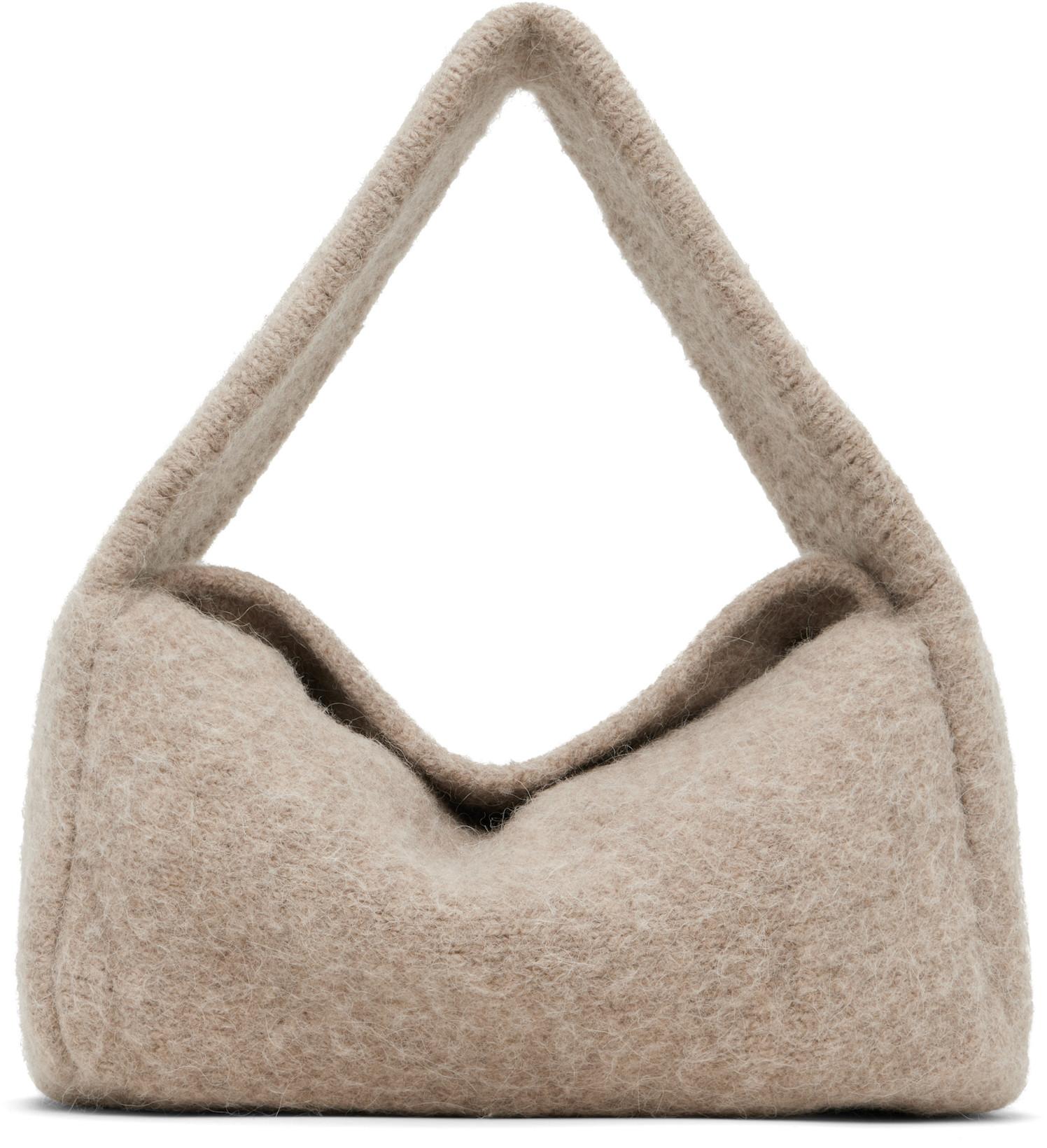 Taupe Knit Baguette Bag by LAUREN MANOOGIAN