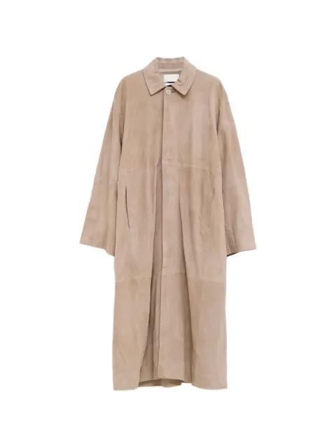 suede panelled coat by LAUREN MANOOGIAN