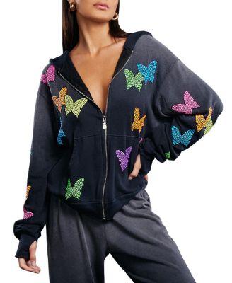 Hezly  Neon Stud Butterflies Sweater by LAUREN MOSHI