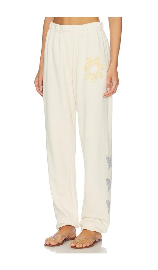 Lauren Moshi Butterfly Daisy Sweatpant in Ivory by LAUREN MOSHI