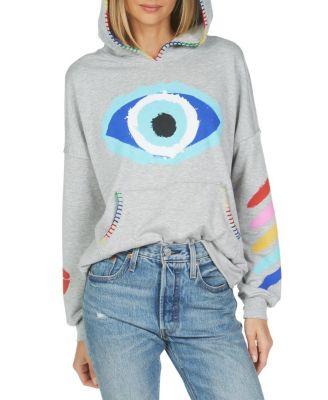 Raya Painted Evil Eye Hoodie by LAUREN MOSHI