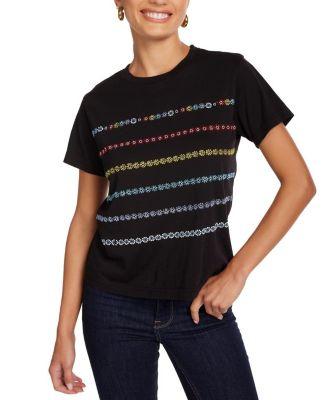 Ursula Crystal Evil Eye Stripe Top by LAUREN MOSHI