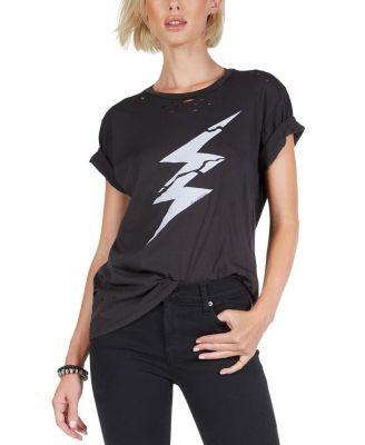 Wolf Cracked Lightning Bolt Tee by LAUREN MOSHI