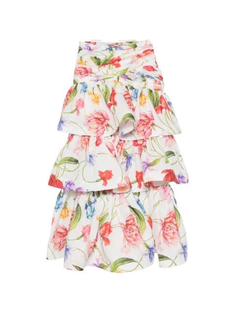 floral-print tiered skirt by LAVI COUTURE