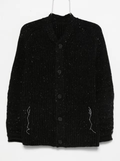 button-fastening ribbed cardigan by LAYER ZERO