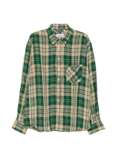check-pattern button-down shirt by LC23