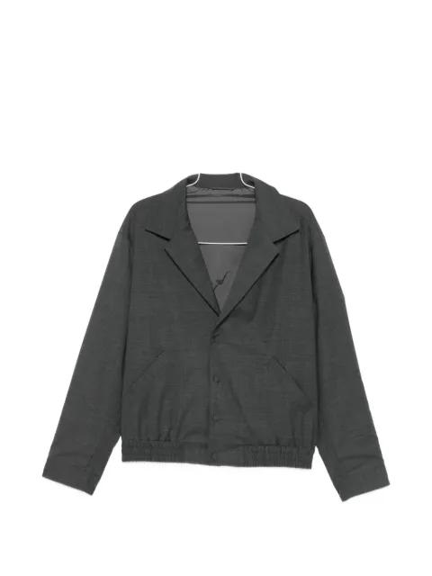 notched-lapel elasticated-hem bomber jacket by LC23