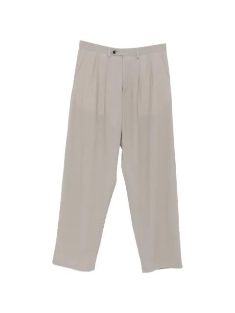 pleated twill-weave trousers by LC23