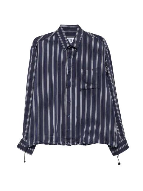 striped drawstring-hem shirt by LC23