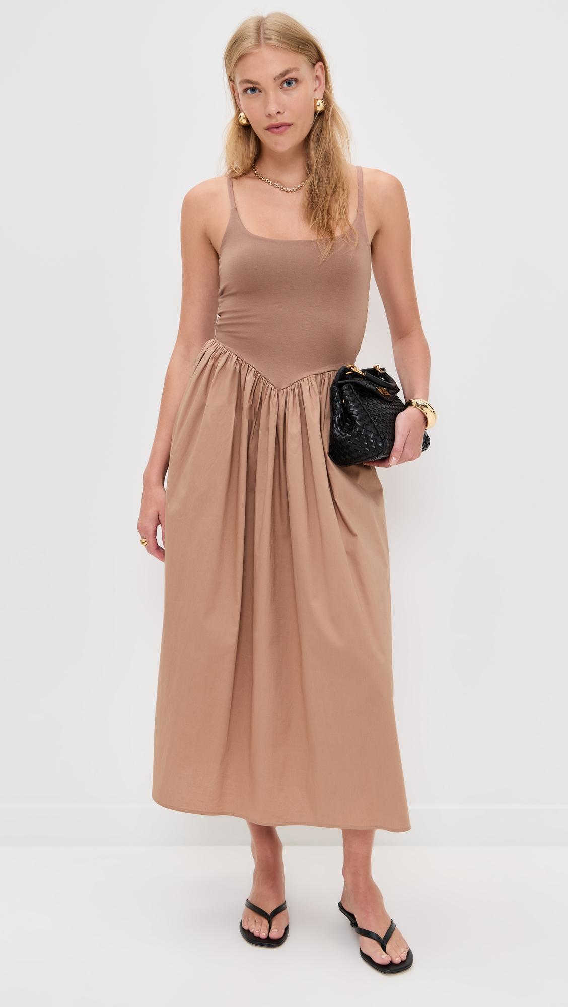 Alix Mixed Fabric Tank Dress by LE BOP
