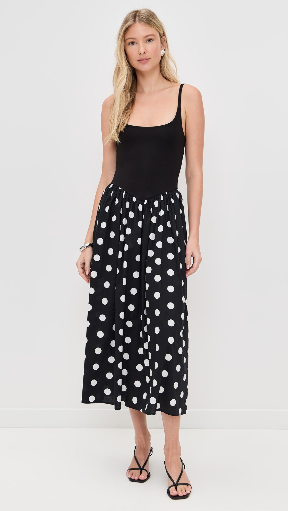 Alix Mixed Fabric Tank Dress by LE BOP