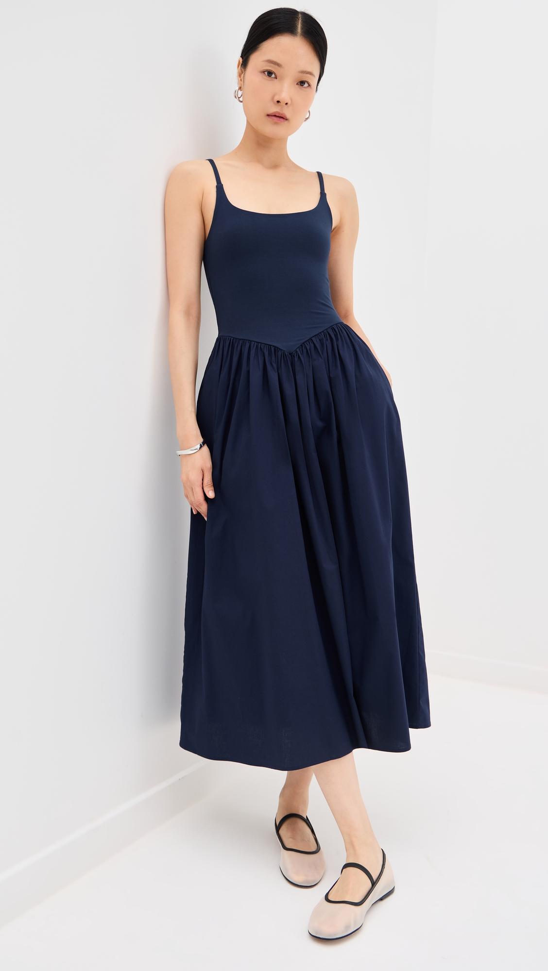 Alix Mixed Fabric Tank Dress by LE BOP