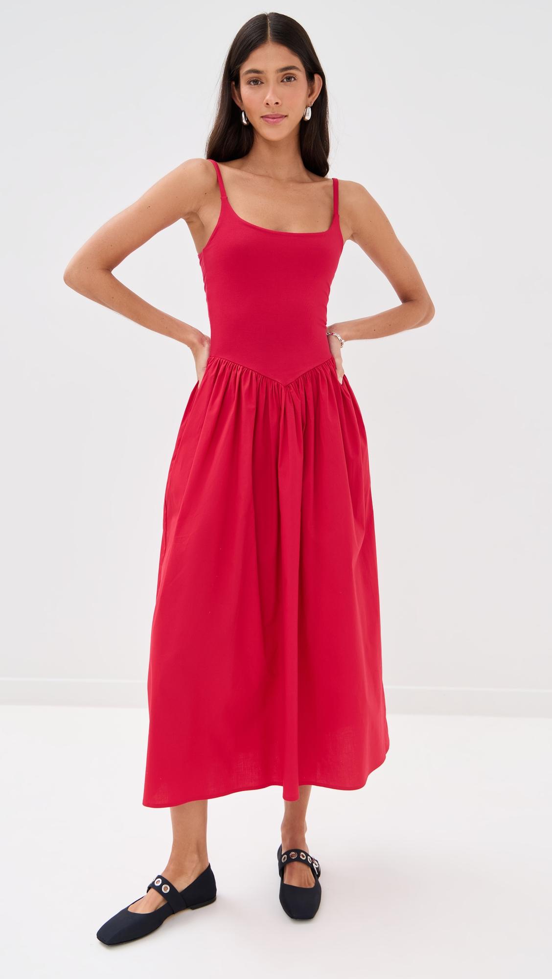 Alix Mixed Fabric Tank Dress by LE BOP