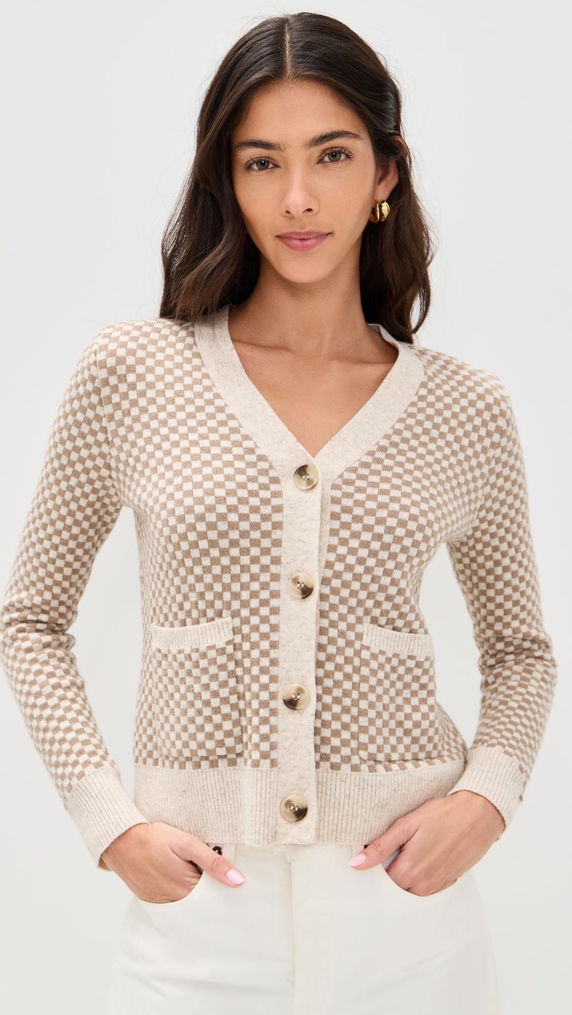Annie Checkerboard Cardigan by LE BOP