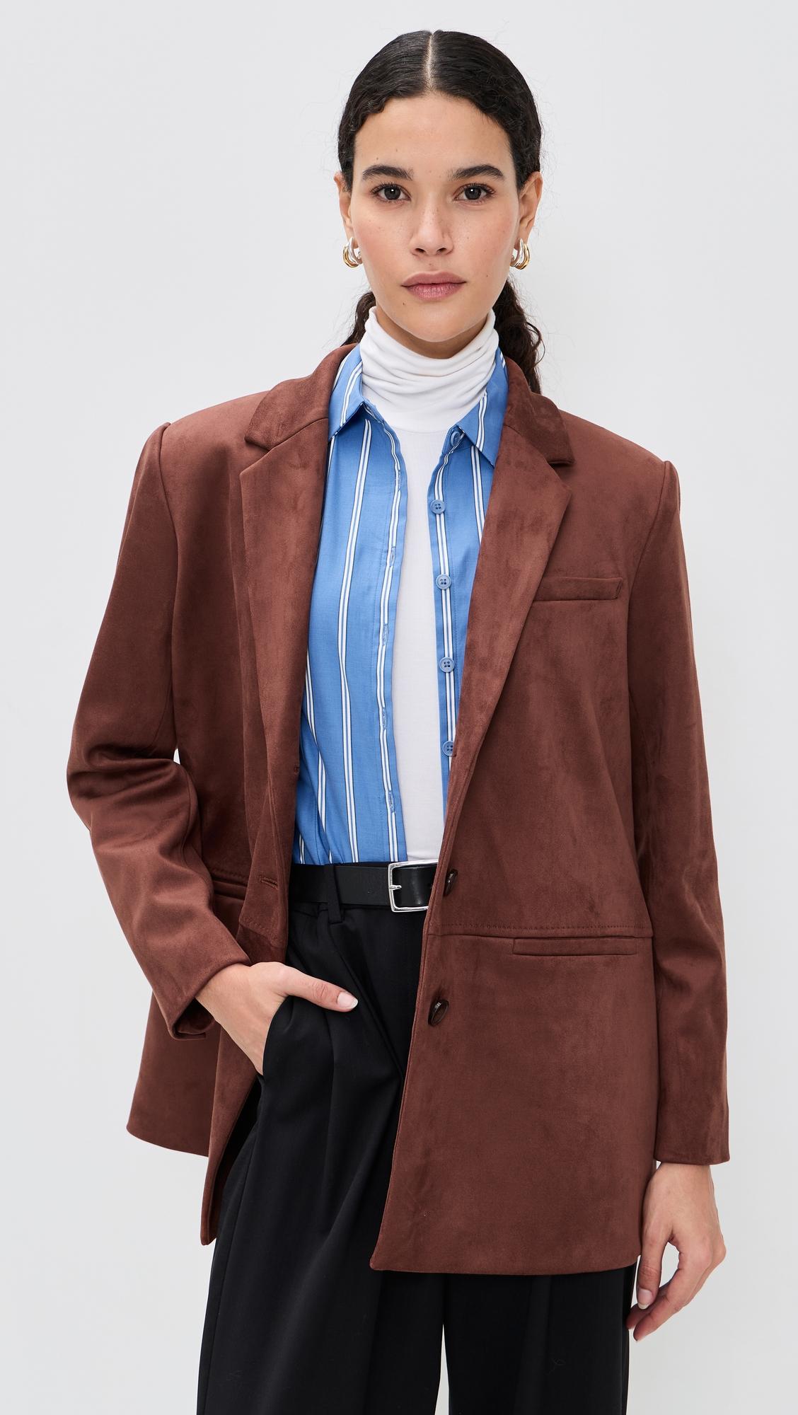 Blair Faux Suede Oversized Blazer by LE BOP