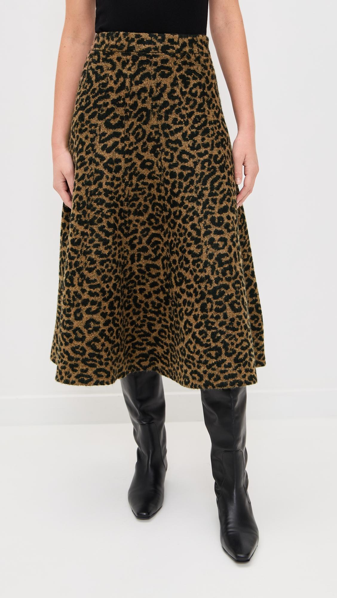 Cheetah A-Line Skirt by LE BOP