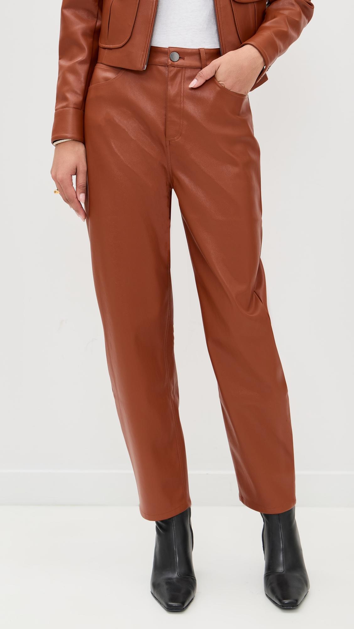 Dakota Faux Leather Barrel Pants by LE BOP