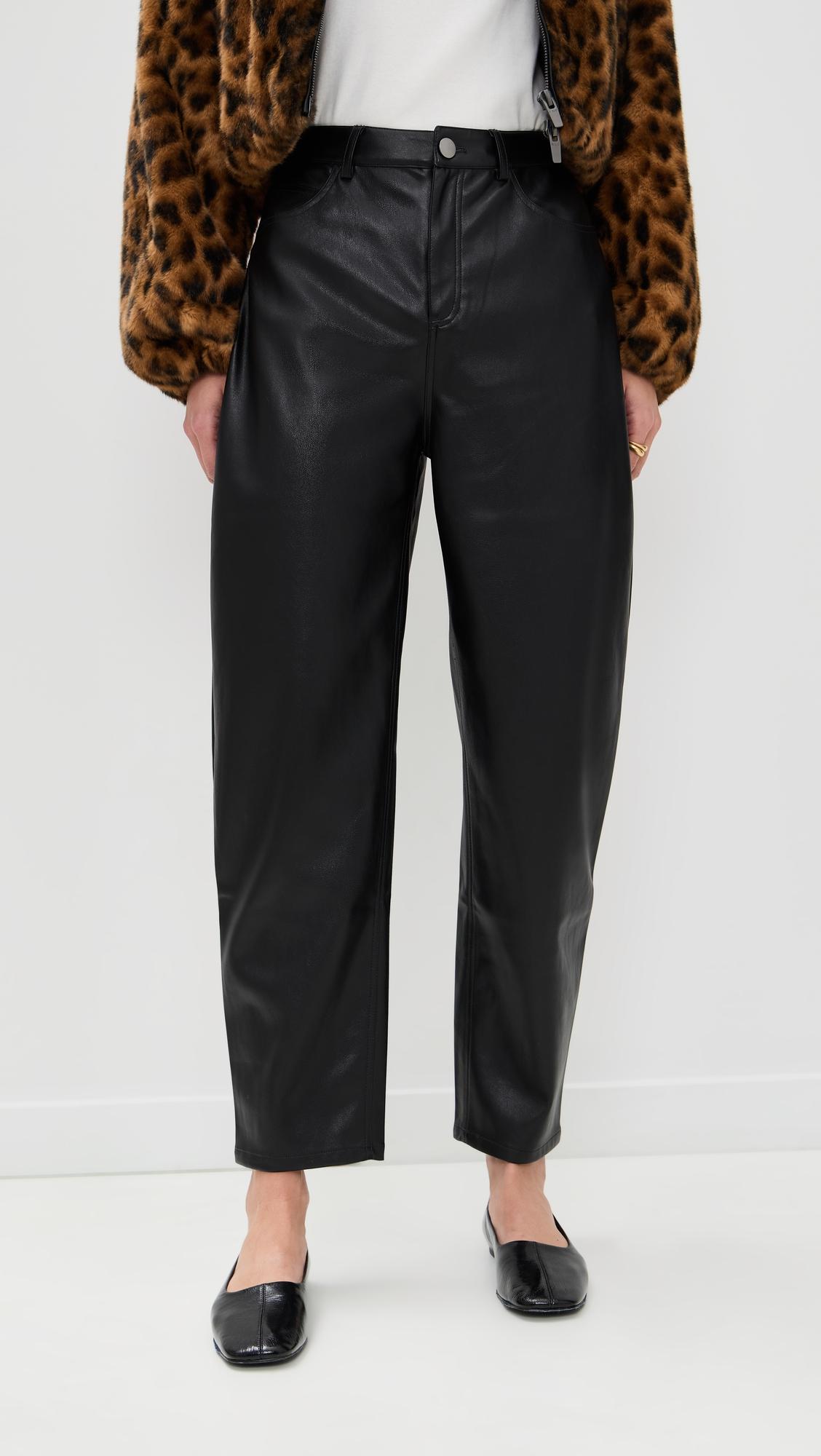 Dakota Faux Leather Barrel Pants by LE BOP