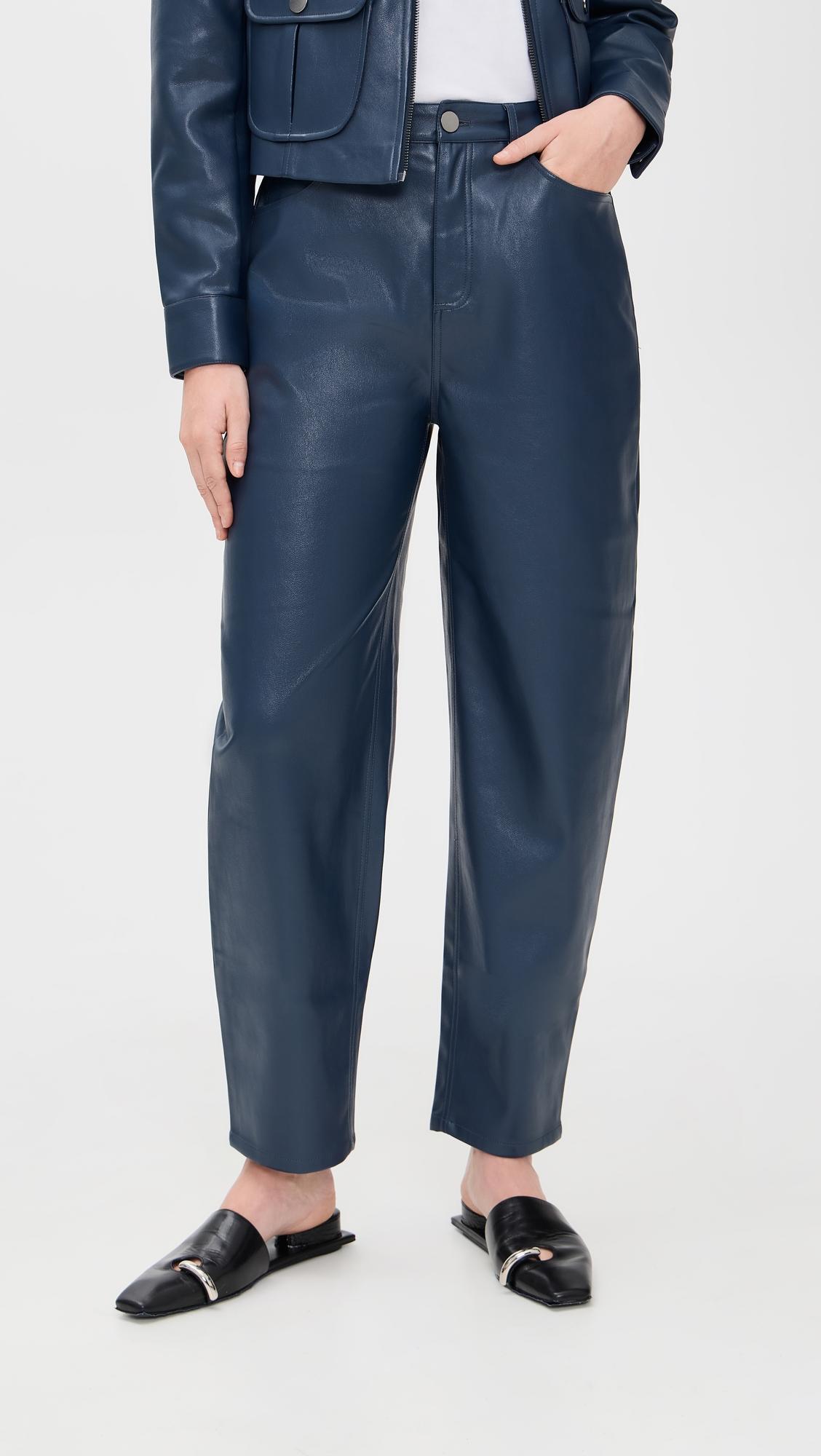 Dakota Faux Leather Barrel Pants by LE BOP