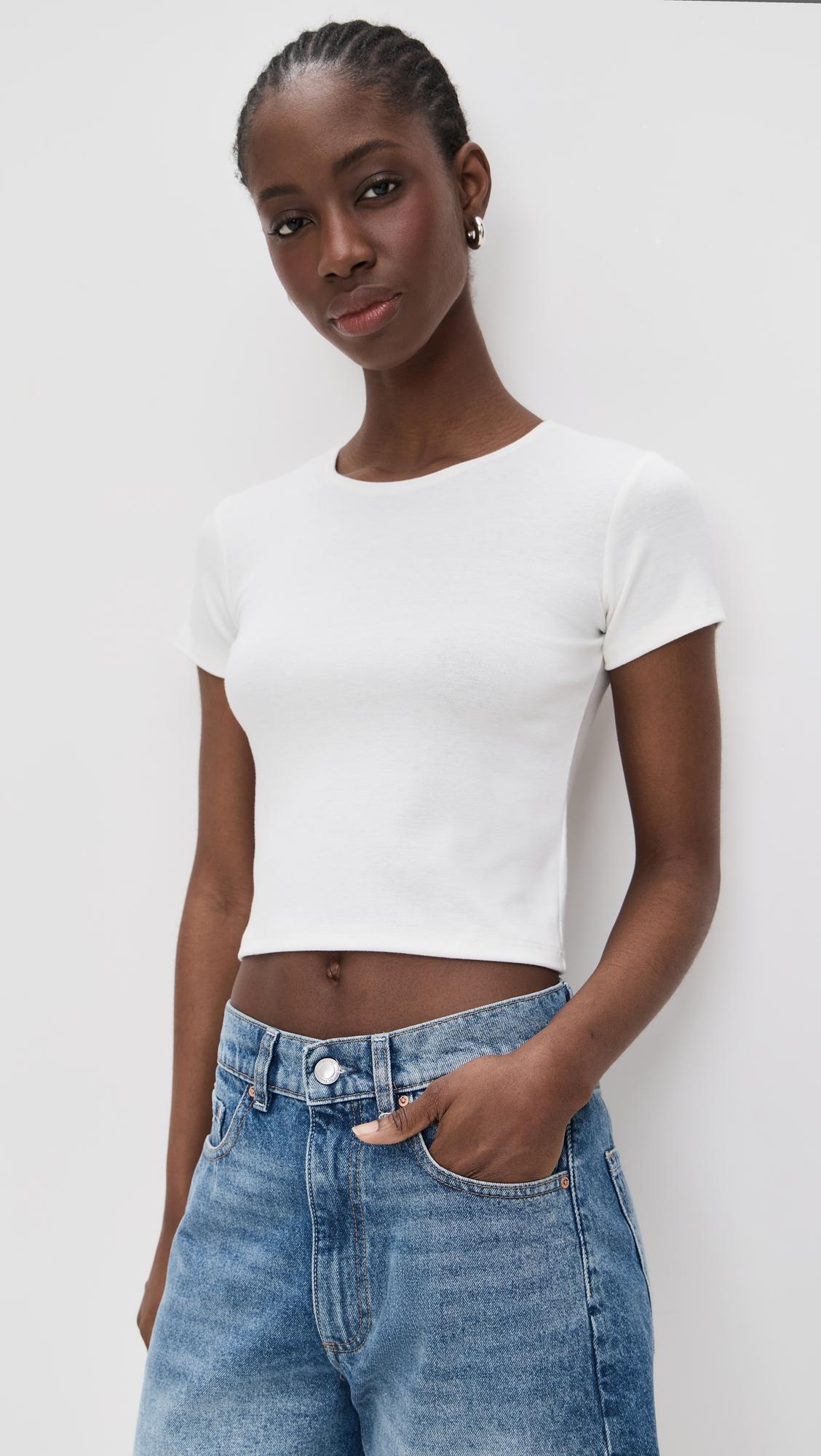 Eloise Solid Crop Tee by LE BOP