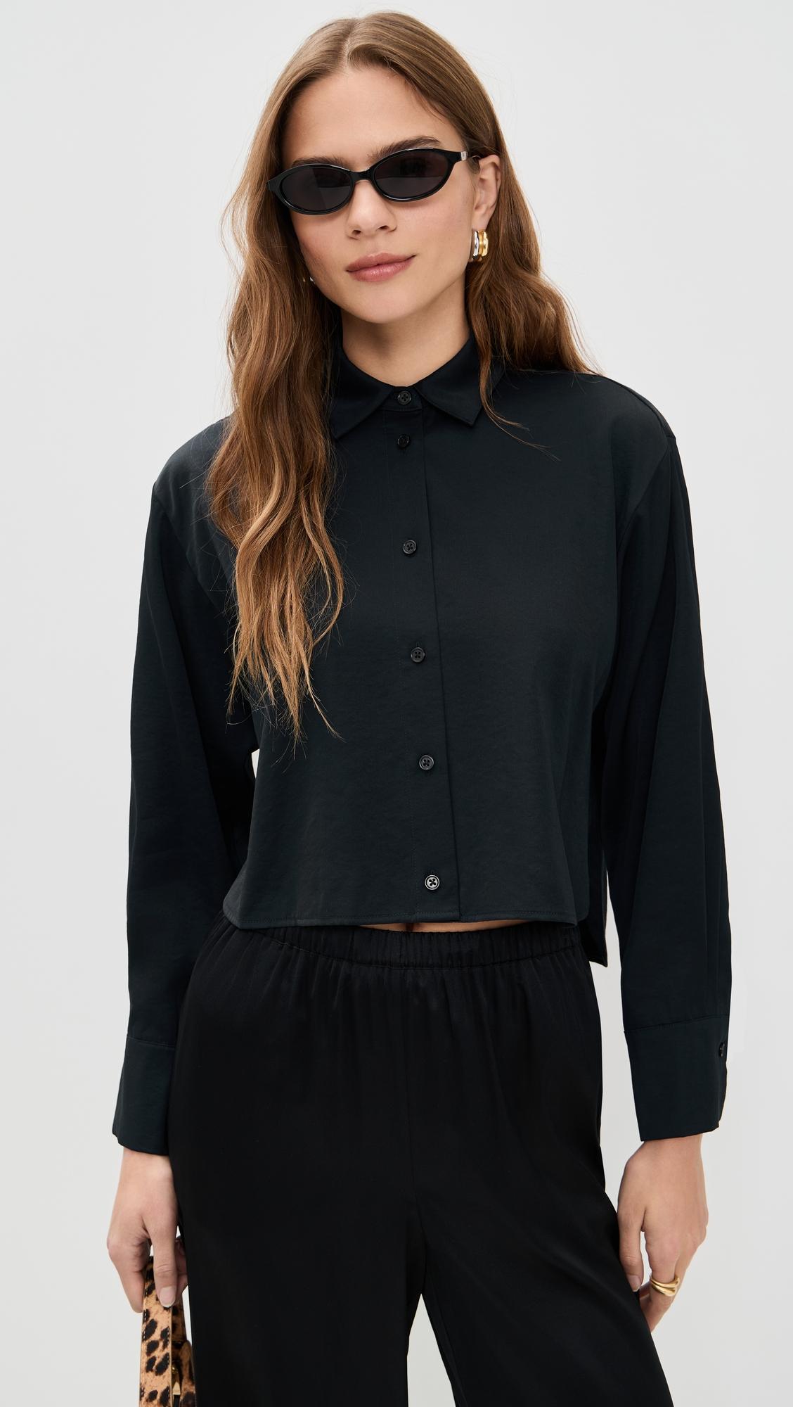Felicity Boxy Cropped Satin Top by LE BOP