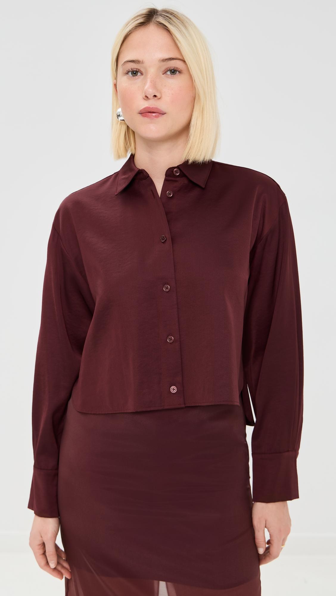 Felicity Boxy Cropped Satin Top by LE BOP