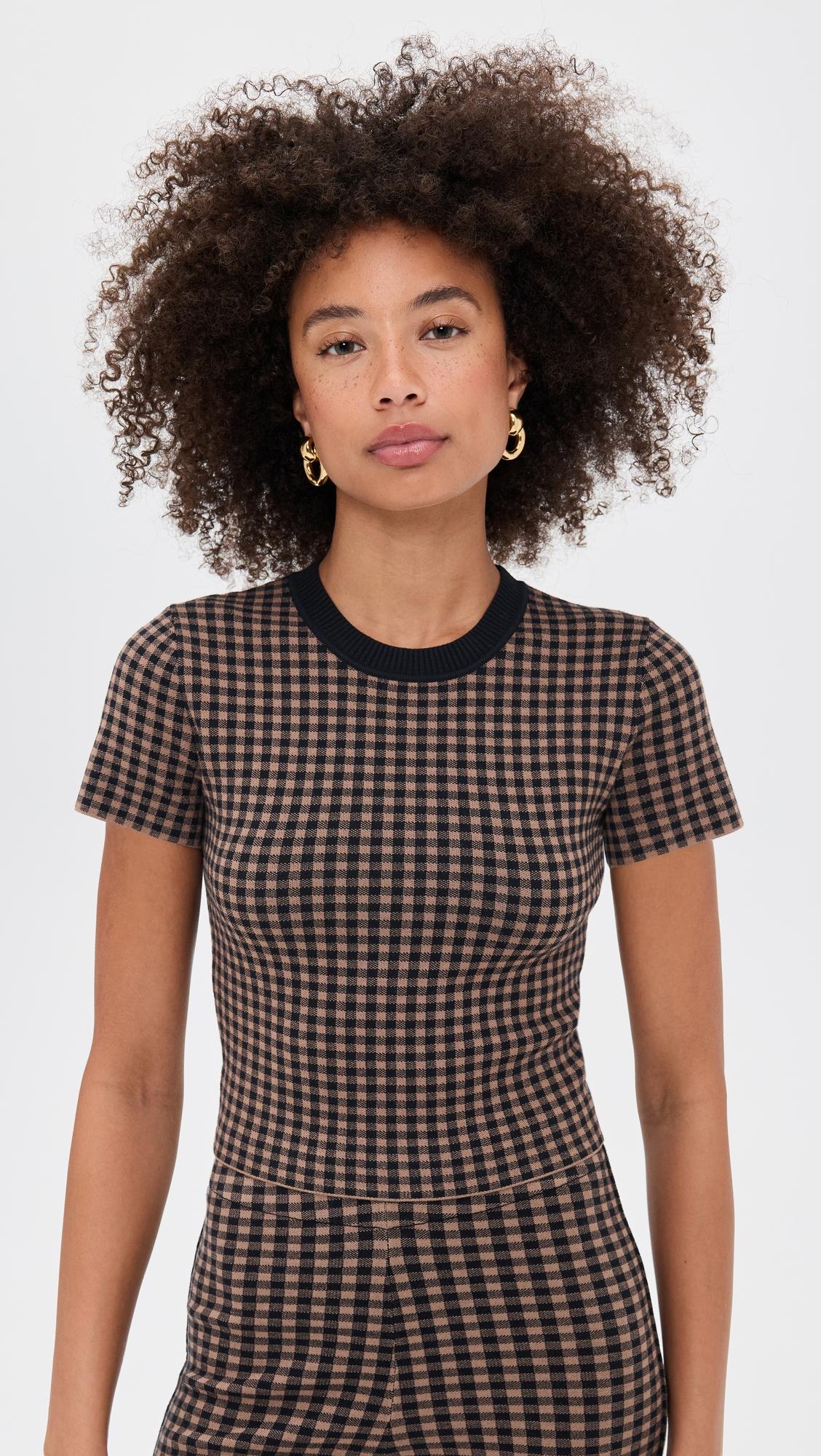 Gingham Knit Tee by LE BOP