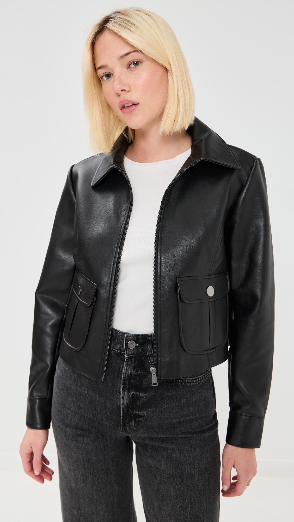 Harper Faux Leather Jacket by LE BOP