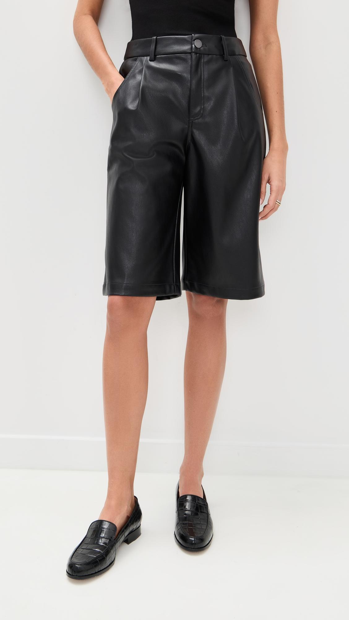 Jade Faux Leather Shorts by LE BOP