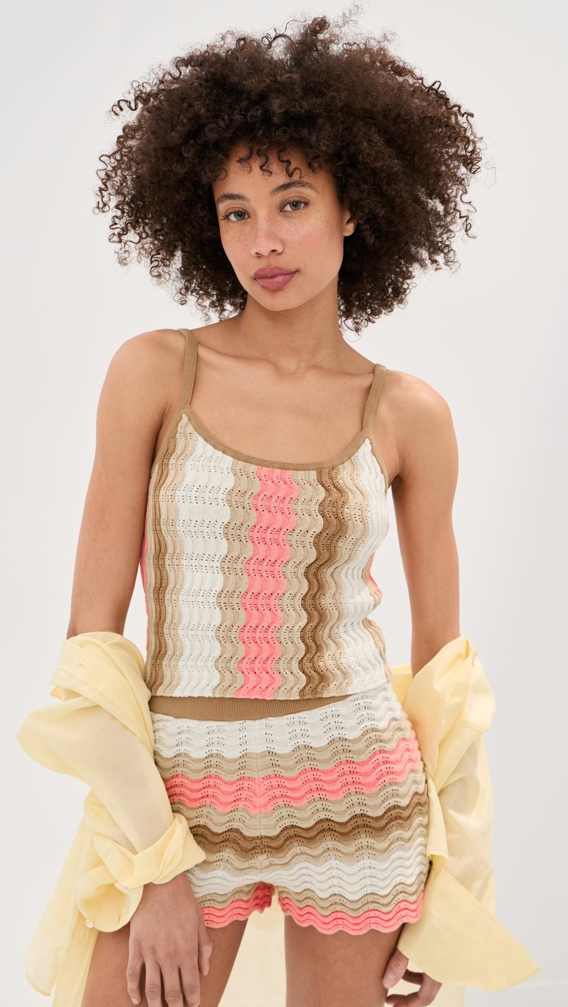 Jeselle Wavy Stripe Tank Top by LE BOP