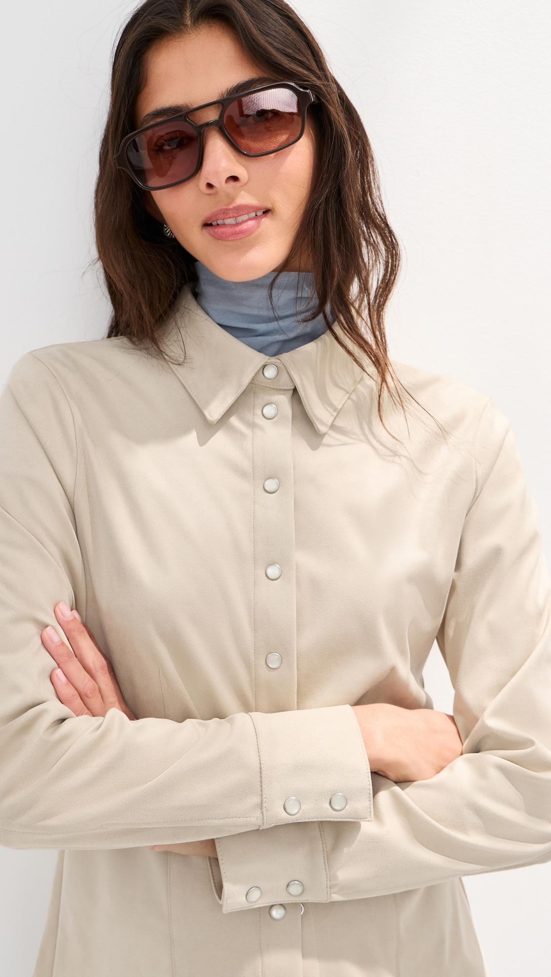 Jolene Faux Suede Shirt by LE BOP