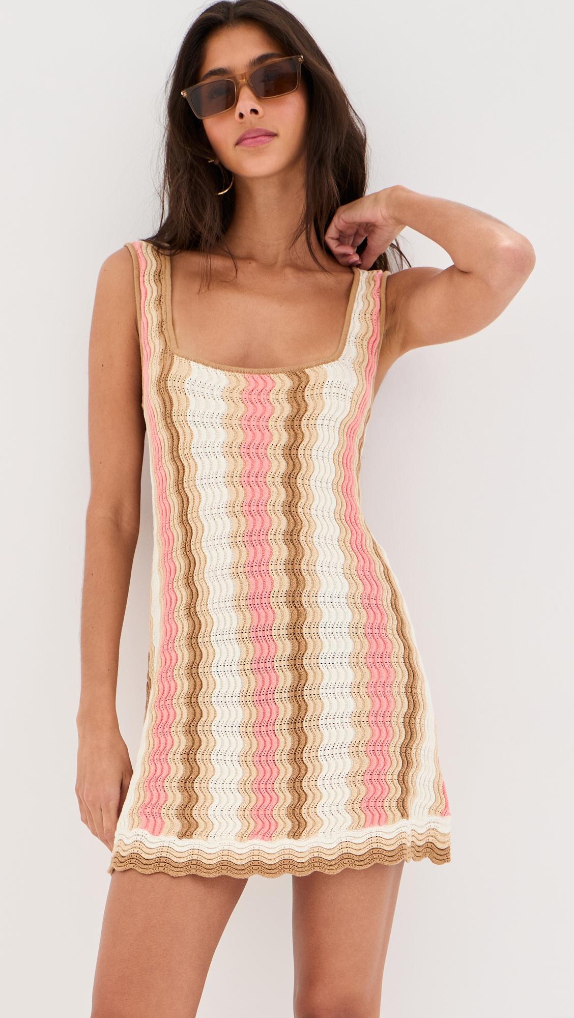 Nadia Wavy Stripe Mini Dress by LE BOP