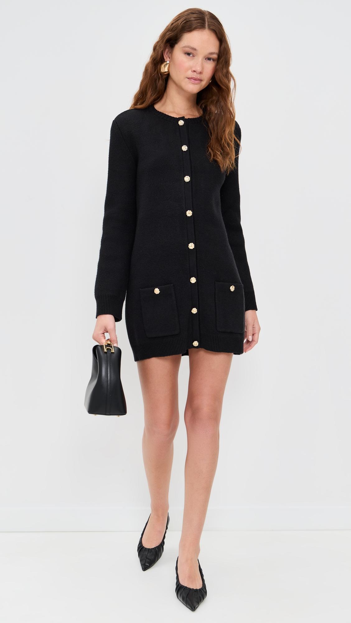 Parker Gold Button Sweater Dress by LE BOP