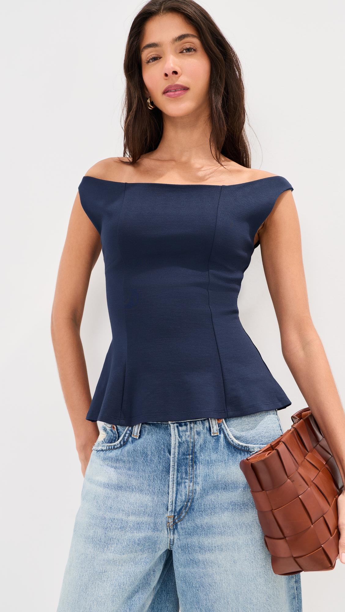 Ponte Off Shoulder Top by LE BOP
