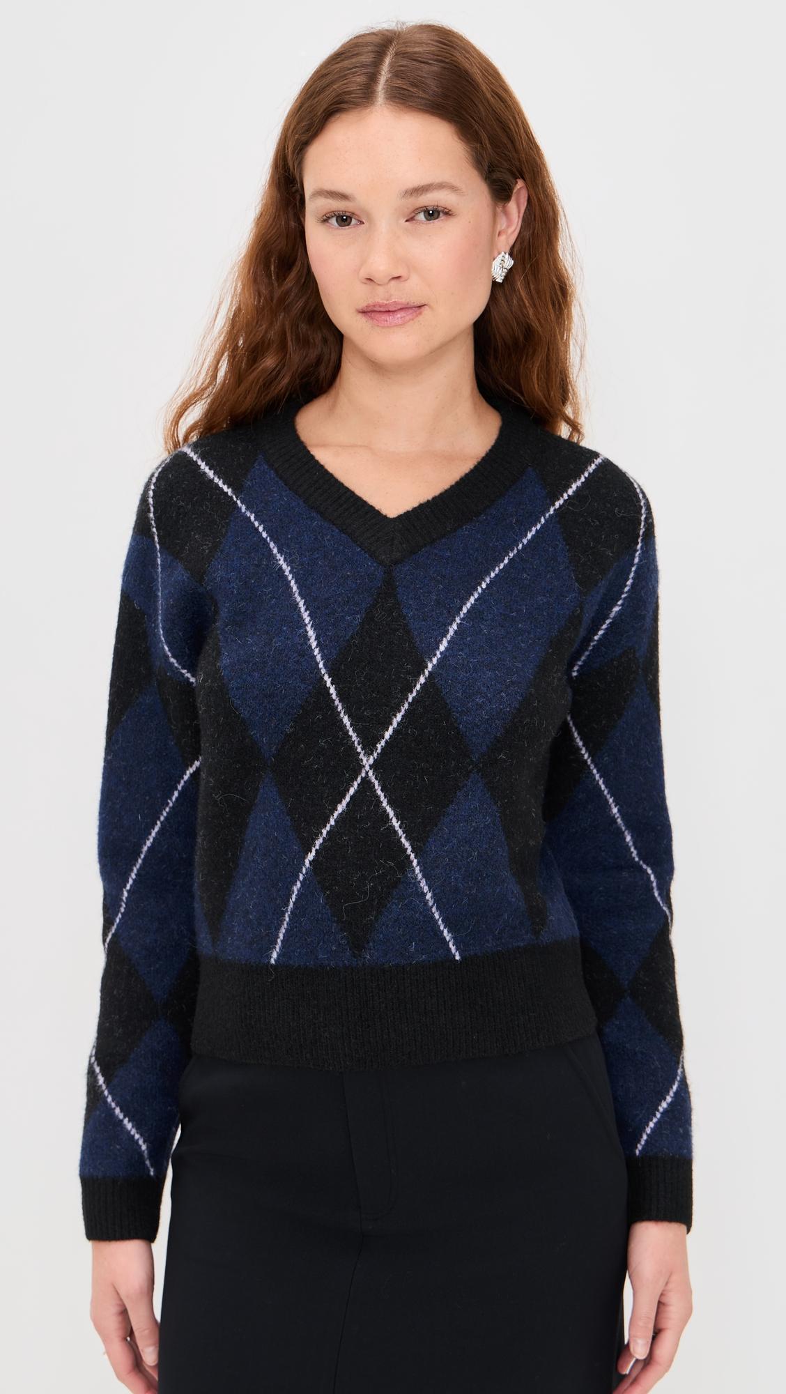 Rae Arglye V Neck Sweater by LE BOP