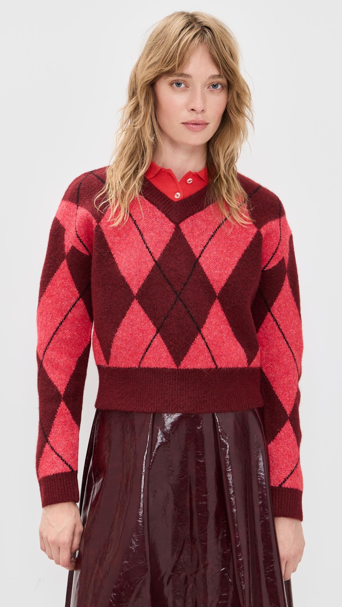 Rae Arglye V Neck Sweater by LE BOP