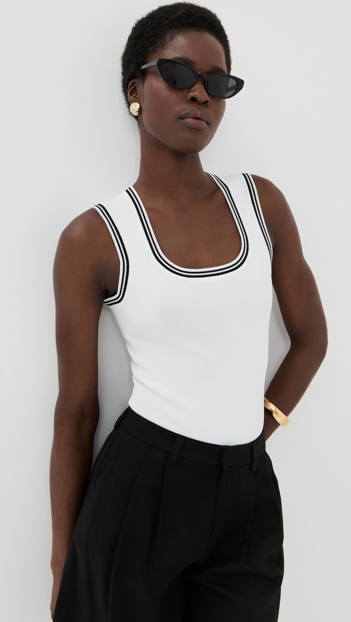 Ringer Square Neck Tank Bodysuit by LE BOP