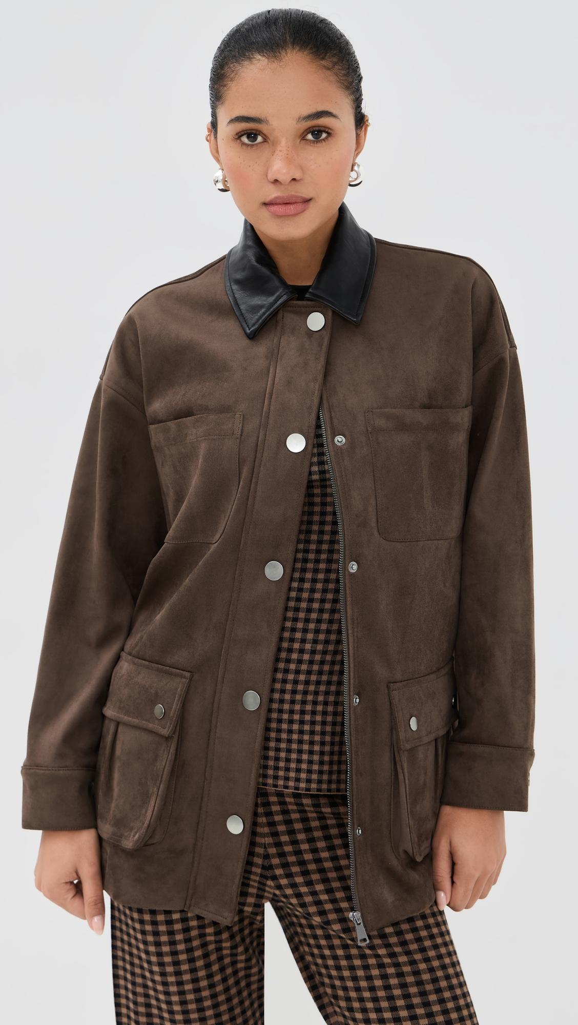 Rowan Faux Suede Utility Jacket by LE BOP