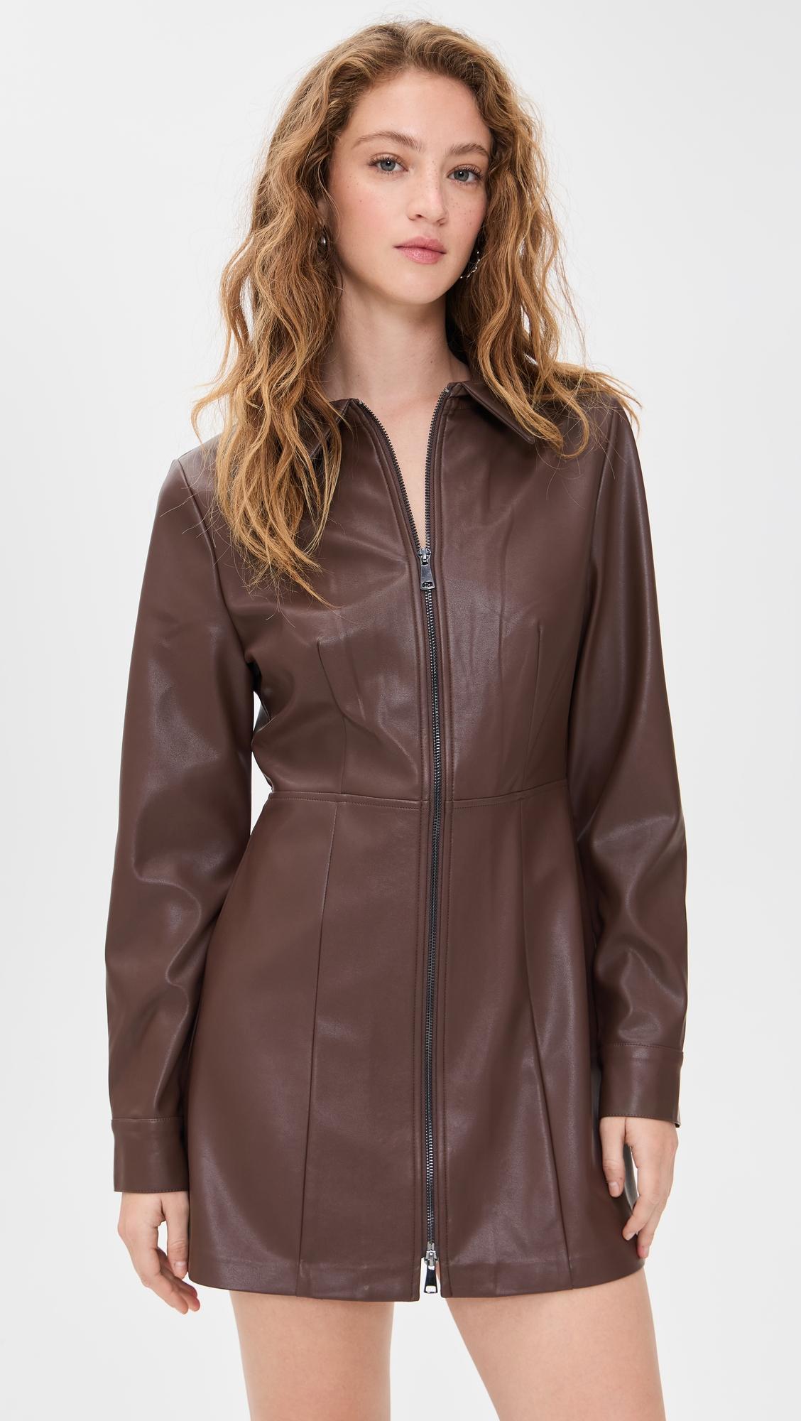 Sloane Faux Leather Dress by LE BOP