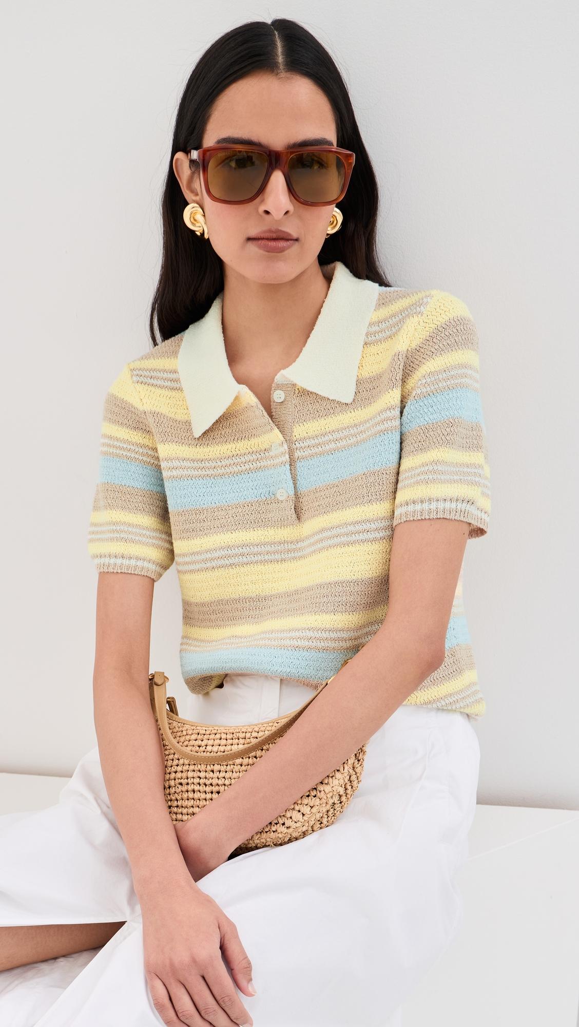 Striped Boucle Polo by LE BOP