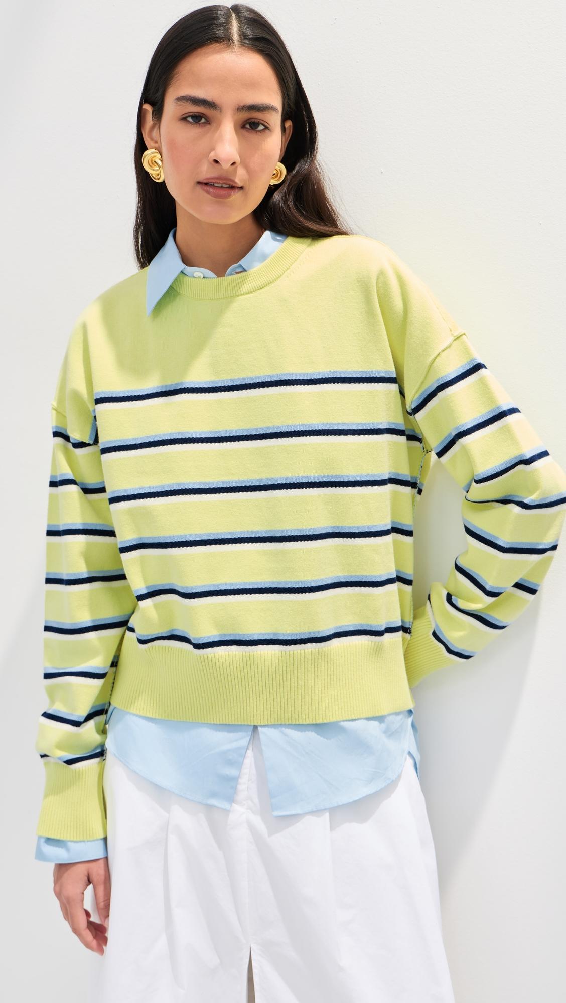 Striped Boxy Pullover by LE BOP