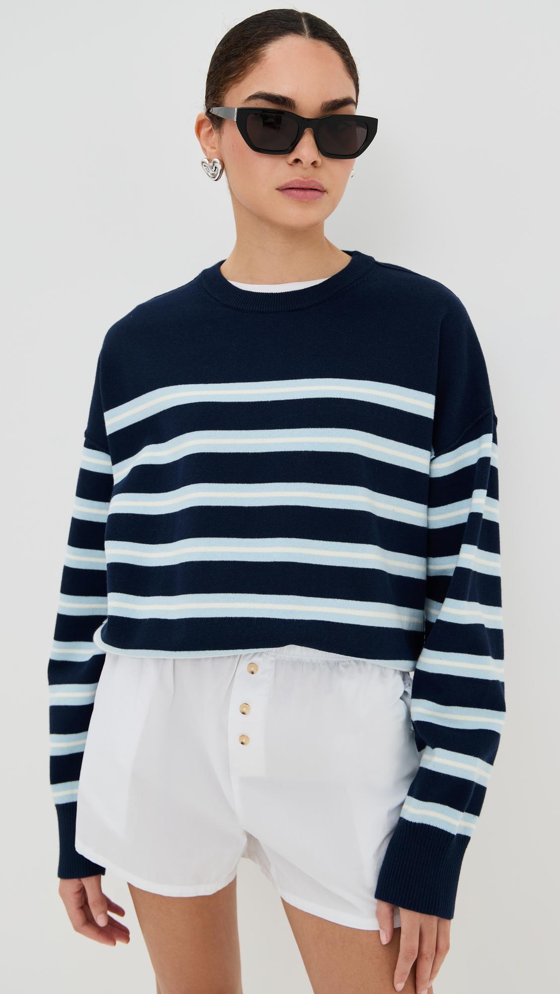 Striped Boxy Pullover by LE BOP