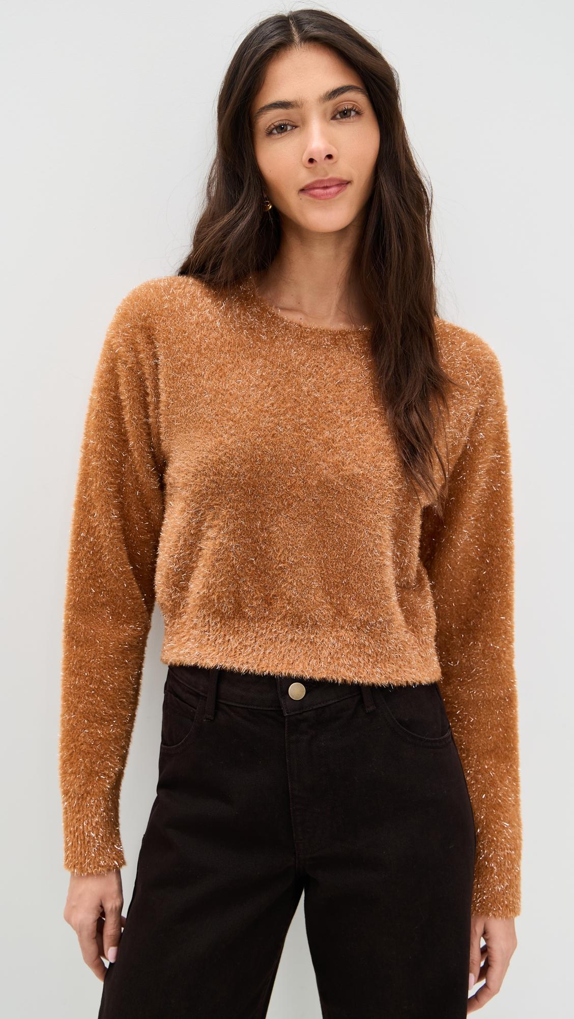 Tinsel Cropped Sweater by LE BOP