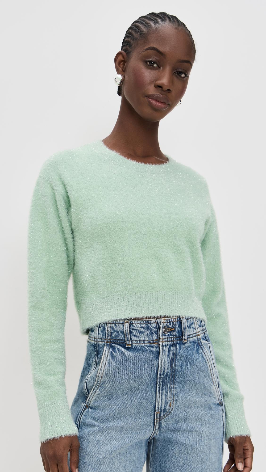 Tinsel Cropped Sweater by LE BOP