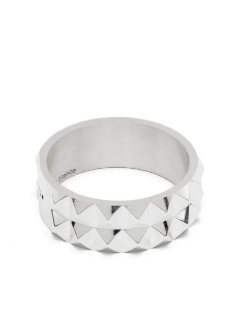 7G Guilloché Pyramid Ribbon ring by LE GRAMME