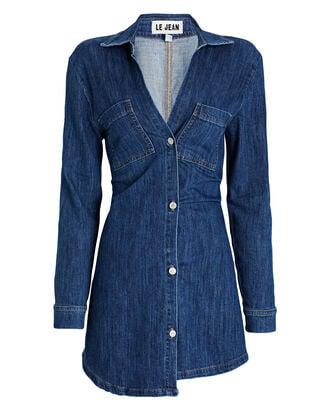 Eliza Denim Mini Shirt Dress by LE JEAN